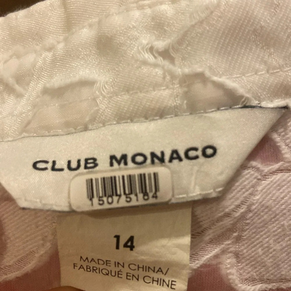 Club Monaco Patterned Sculptural Sleeve Dress Floral Button Front Puff Sleeve 14 - Picture 4 of 5